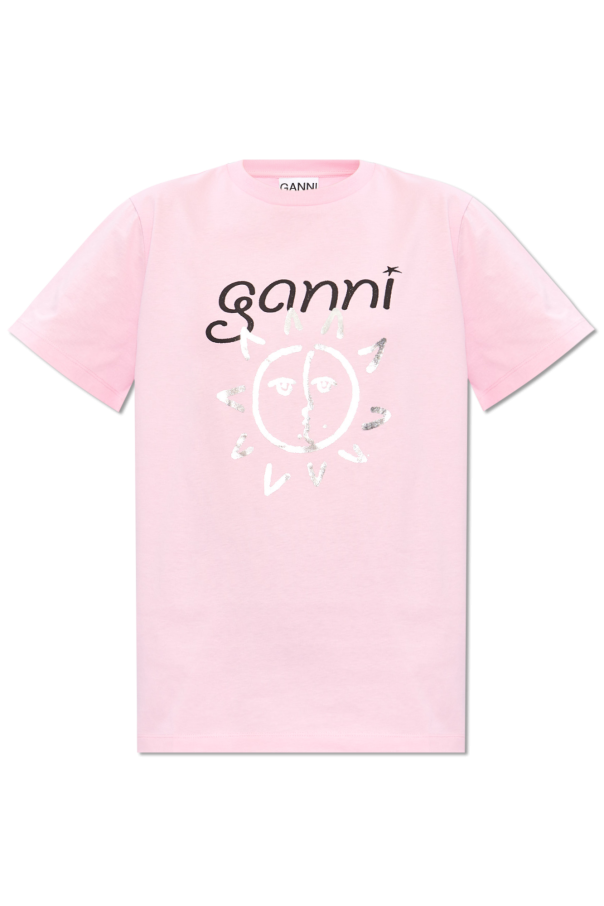 shirt Ganni - Pink Printed T - Sustainable Mountain hardwear